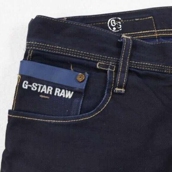 G Star Raw Jeans Mens 30x32 (Fits 31.5x31) Blue Waxed Dark Wash Tapered 3301 - Picture 3 of 11